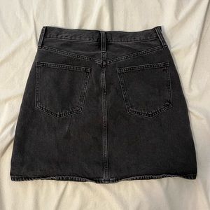 Rigid denim a line mini skirt in lunar wash